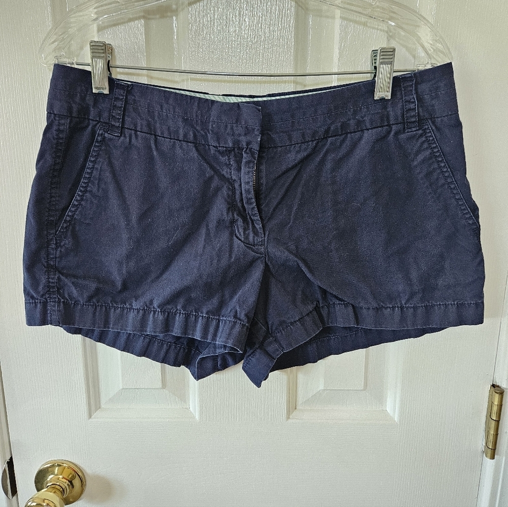 J Crew Dark Blue Womens Chinco Broken In Shorts Size 8